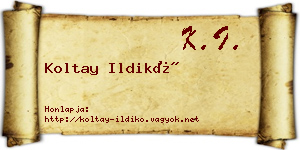 Koltay Ildikó névjegykártya